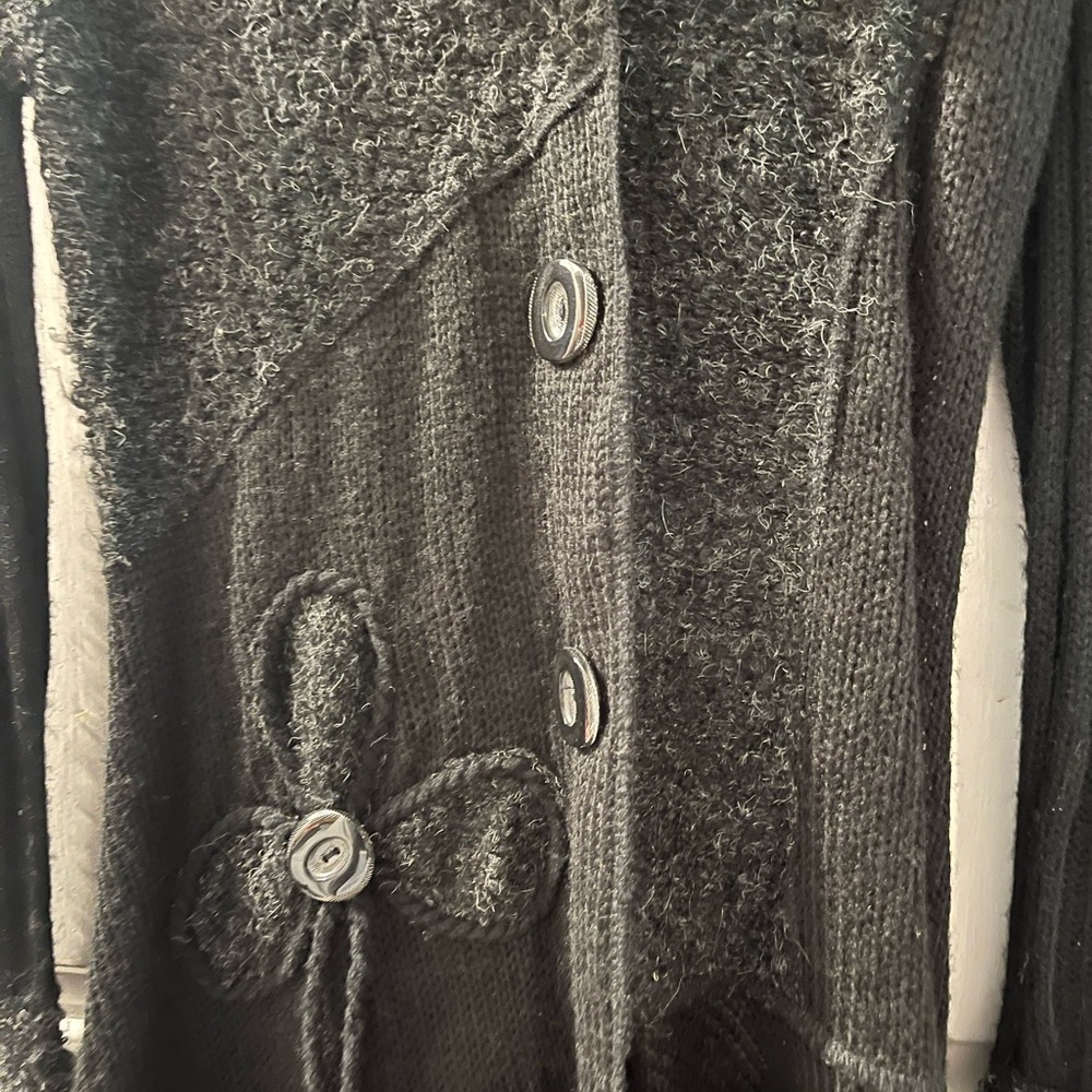 Anthropologie Black Sweater Coat - Picture 2 of 3
